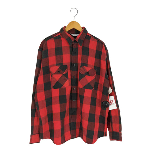 ファイブブラザー FIVE BROTHER 70S~80S USA製 ブロックチェック ヘビーネルシャツ メンズ import:XL